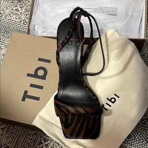 Tibi Black and Brown Heels with Elegant Design